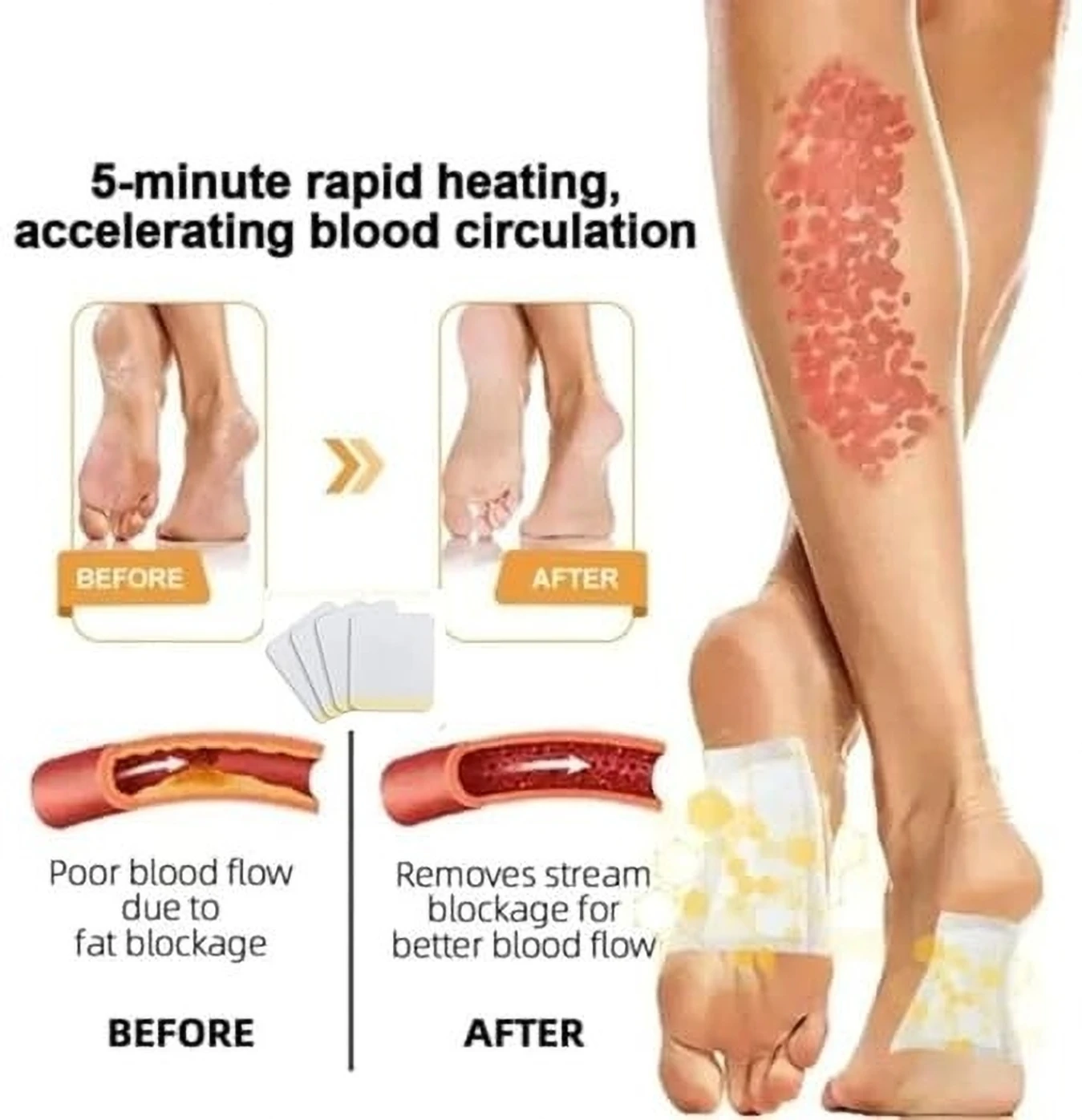 CHIWA Bee Venom Lymphatic Drainage & Slimming Foot Patches – Calm Days - Image 4